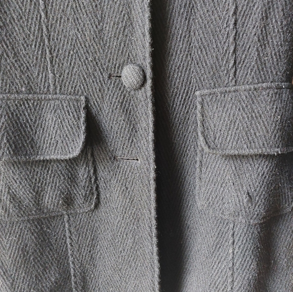 Mossimo - Black Wool Tweed Trench Coat - Picture 5 of 13